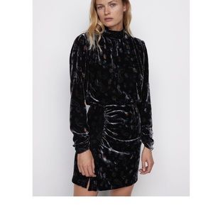 Zara floral velvet mini dress